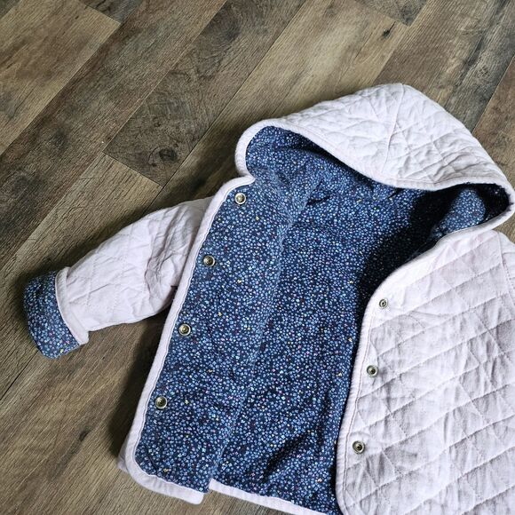 12M Baby Quilted Reversible Jacket – Blue & Pink – Snap Buttons – EUC - Picture 2 of 7